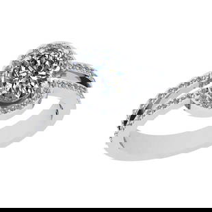 1.60 Ctw SI2/I1 Diamond Style Prong Set 18K White Gold Engagement Halo Ring: Center Diamond Weight : 1.25 Ctw ( Oval Cut) Center Diamond Color : G-H Center Stone Setting : Prong Center Stone Clarity : SI2/I1 Side Stone Weight Of Ctw 0.35 Ctw Side Stone Color : G-H Stone Clarit
