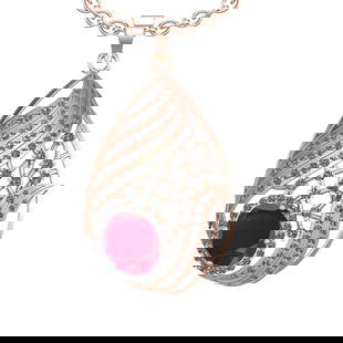 6.68 Ctw VS/SI1 Ruby and Diamond 14k Rose Gold Pendant (ALL DIAMOND ARE LAB: Center Stone Weight :-4.80 Ctw ( Oval cut) Center Stone Color :-Ruby Setting : Prong Side Diamond Weight Of Ctw 1.88 Ctw Color : J-K Clarity : VS/SI1 Stone Setting : Prong Metal Weight : Approx 12.80