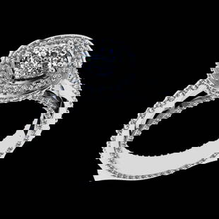 2.13 Ctw VS/SI1 Diamond Prong Set 10K White Gold Engagement Ring (ALL DIAMO: Center Diamond Weight :-0.84 Ctw ( Round cut) Color :- J-K Clarity : I2/I3 Center Stone Setting : Prong Side Diamond Weight Of Ctw 1.29Ctw Color : J-K Clarity : VS/SI1 Stone Setting : Prong Metal Weig