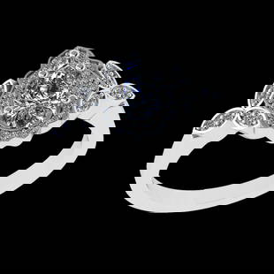 1.41 Ctw VS/SI1 Diamond 14 K White Gold Engagement Ring (ALL DIAMOND ARE LA: Center Diamond Weight : 1.25 Ctw (Pear Cut) Center Diamond Color :-G-H Center Stone Setting : Prong Clarity : VS/SI1 Total Weight Of Ctw 0.16 Ctw Color : G-H Clarity : VS/SI1 Stone Setting : Prong Met
