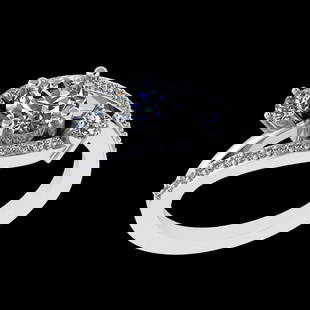 1.56 Ctw VS/SI1 Diamond Prong Set 10K White Gold Engagement Ring (ALL DIAMO: Center Diamond Weight :-1.00 Ctw ( Round cut) Color :- J-K Clarity : I2/I3 Center Stone Setting : Prong Side Diamond Weight Of Ctw 0.56 Ctw Color : J-K Clarity : VS/SI1 Stone Setting : Prong Metal Wei