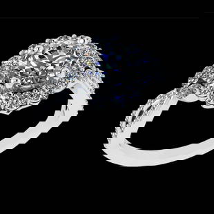 2.39 Ctw VS/SI1 Diamond 10k white Gold Engagement Ring (ALL DIAMOND ARE LAB: Center Daimond Weight :-1.30 Ctw ( Round Cut) Color : J-K Clarity : VS/SI1 Side Diamond Weight Of Ctw 1.09 Ctw Color : J-K Clarity : VS/SI1 Daimond Setting : Prong Metal Weight : Approx 4.33 gram 10k