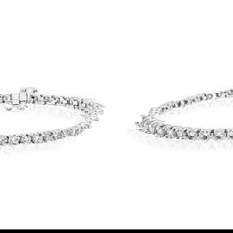 4.88 ctw 14K White Gold 7 inch Basket 4 Prong Tennis Bracelet (LAB-GROWN)