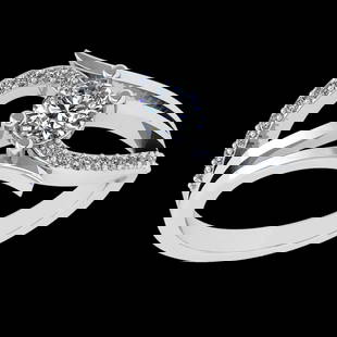 0.72 Ctw SI1/SI2 Diamond 10k white Gold Engagement Ring (ALL DIAMOND ARE LA: Center Daimond Weight :-0.50 Ctw ( Round Cut) Color : J-K Clarity : SI1/SI2 Side Diamond Weight Of Ctw 0.22 Ctw Color : J-K Clarity : SI1/SI2 Daimond Setting : Prong Metal Weight : Approx 3.86 gram 10