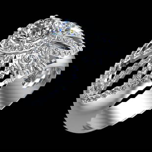 2.34 Ctw VS/SI1 Diamond Prong Set 10k white Gold Engagement Ring (ALL DIAMO: Center Daimond Weight :-1.30 Ctw ( Round Cut) Color : J-K Clarity : VS/SI1 Side Diamond Weight Of Ctw 1.04 Ctw Color : J-K Clarity : VS/SI1 Daimond Setting : Prong Metal Weight : Approx 11.48 gram 10k