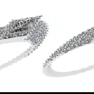 1.49 Ctw SI1/SI2 Diamond 14k white Gold Engagement Ring (ALL DIAMOND ARE LA: Center Daimond Weight :-0.29 Ctw ( Princess Cut) Color : G-H Clarity : SI1/SI2 Side Diamond Weight Of Ctw 1.20 Ctw Color : G-H Clarity : SI1/SI2 Daimond Setting : Prong Metal Weight : Approx 5.48 gram
