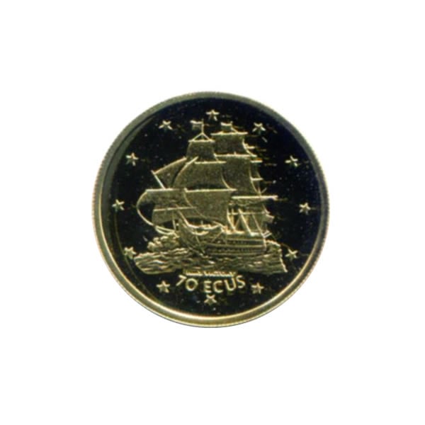 Gibraltar 70 ecus gold PF 1996 HMS Victory: Gibraltar 70 ecus gold PF 1996 HMS Victory #NGFY68726v12