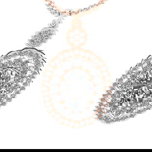 2.69 Ctw VS/SI1 Diamond 10K Rose Gold Pendant (ALL DIAMOND ARE LAB GROWN) (: Center Diamond Weight : 2.00 Ctw (Oval Cut) Color : J-K Clarity : VS/SI1 Setting : Prong Side Weight Of Ctw 0.69 Ctw Color : J-K Clarity : VS/SI1 Stone Setting : Prong Metal Weight : Approx 3.90 gram