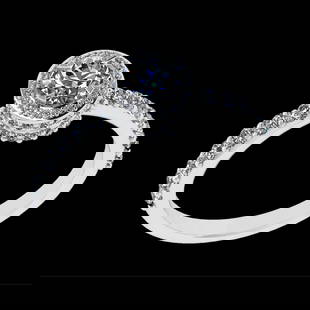 1.21 Ctw VS/SI1 Diamond Prong Set 18k white Gold Engagement Ring (ALL DIAMO: Center Daimond Weight :-0.50 Ctw ( Round Cut) Color : G-H Clarity : VS/SI1 Side Diamond Weight Of Ctw 0.71 Ctw Color : G-H Clarity : VS/SI1 Daimond Setting : Prong Metal Weight : Approx 4.28 gram 18k