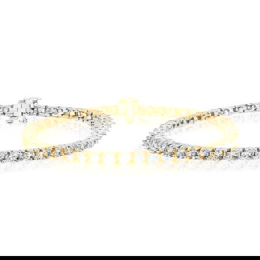 1.87 ctw 14k Yellow Gold 7 inch Basket 4 Prong Tennis Bracelet