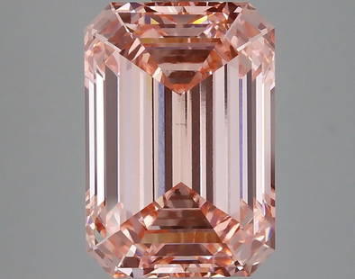 4.87ct Emerald Cut Lab Grown Diamond: IGI Certified Emerald Cut Loose Diamond (LAB GROWN) - Weight: 4.87cts; Color: Fancy Vivid Pink; Clarity: VS1 #NGFY95234v15