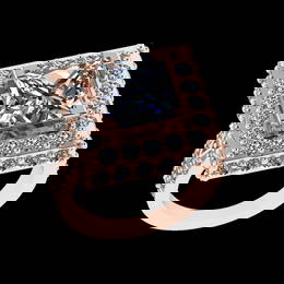 3.85 Ctw VS/SI1 Diamond Style 14 K Rose Gold Engagement Ring (ALL DIAMOND A