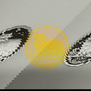 Isle of Man Cat 1/5th Ounce 1989 Pure Gold Coin: Isle of Man Cat 1/5th Ounce 1989 Pure Gold Coin #NGFY73012v14