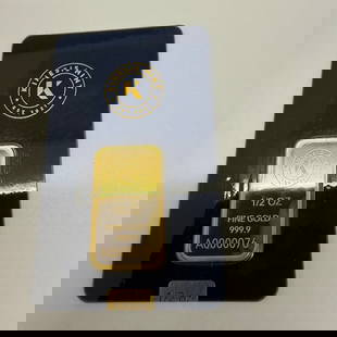 Kinesis Mint 1/2 Ounce Gold Bar Sealed: Kinesis Mint 1/2 Ounce Gold Bar Sealed #NGFY73022v14