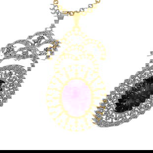 19.91 Ctw VS/SI1 Amethyst and Diamond 14K Yellow Gold Pendant (ALL DIAMOND: Color Stone Weight : 15.20 Ctw ( Oval Cut) Stone Color :- Amethyst Center Stone Setting : Prong Side Weight Of Ctw 4.71 Ctw Color : J-K Clarity : VS/SI1 Stone Setting : Prong Metal Weight : Approx