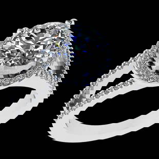 3.44 Ctw VS/SI1 Diamond Prong Set 10k white Gold Engagement Ring (ALL DIAMO: Center Daimond Weight :-2.75 Ctw ( Round Cut) Color : J-K Clarity : VS/SI1 Side Diamond Weight Of Ctw 0.69 Ctw Color : J-K Clarity : VS/SI1 Daimond Setting : Prong Metal Weight : Approx 6.06 gram 10k