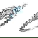 4.92 Ctw VS/SI1 Blue Topaz and Diamond Set 10K white Gold Engagement Ring (
