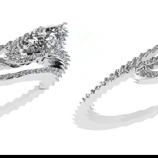 1.61 Ctw SI2/SI1 Diamond 14K White Gold Engagement Ring (ALL DIAMOND ARE LA: Center Diamond Weight :-1.00 Ctw ( Round cut) Color :- G-H Clarity : SI2/SI1 Center Stone Setting : Prong Side Diamond Weight Of Ctw 0.61 Ctw Color : G-H Clarity : SI2/SI1 Stone Setting : Prong Metal