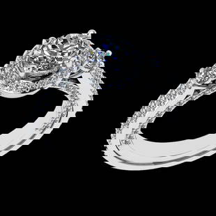 1.26 Ctw VS/SI1 Diamond Prong Set 18K White Gold Engagement Ring: Center Diamond Weight :-:1.20 Ctw ( Round Cut) Color :- G-H Clarity : VS/SI1 Center Stone Setting : Prong Side Diamond Weight Of Ctw 1.06 Ctw Color : G-H Clarity : VS/SI1 Stone Setting : Prong Metal W