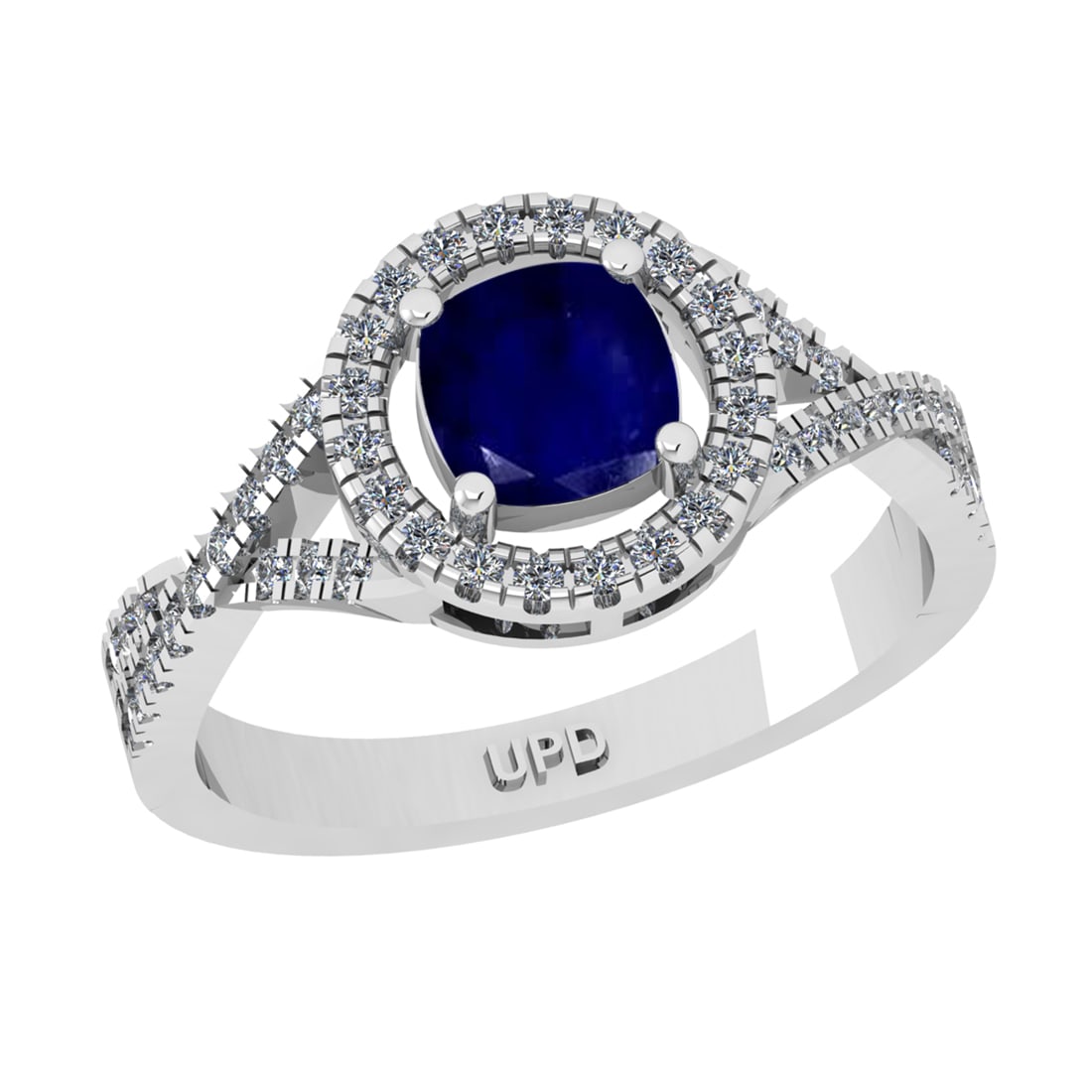 1.65 Ctw VS/SI1 Blue Sapphire and Diamond 14k white Gold Engagement Ring (A: Center Stone Weight :-1.25 Ctw ( Cushion Cut) Center Stone Color :-Blue Sapphire Center Stone Setting : Prong Side Diamond Weight Of Ctw :- 0.40 Ctw Color : J-K Clarity : VS/SI1 Daimond Setting : Pron