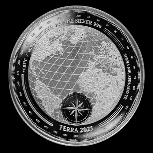 2021 Tokelau 1 oz Silver $5 Terra (Prooflike): 2021 Tokelau 1 oz Silver $5 Terra (Prooflike) #NGFY65181v15