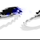 2.94 Ctw VS/SI1 Blue Sapphire and Diamond 14k white Gold Engagement Ring (A