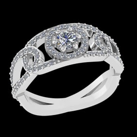 0.67 Ctw VS/SI1 Diamond Prong Set 10k white Gold Engagement Ring( (ALL DIAM