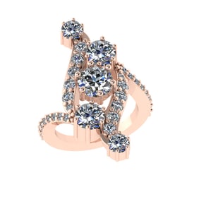 4.64 Ctw VS/SI1 Diamond 14K Rose Gold Engagement Ring (ALL DIAMOND ARE LAB