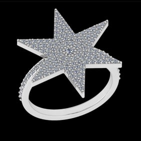 0.73 Ctw VS/SI1 Diamond Prong Set 10k white Gold Engagement Ring ( (ALL DIA