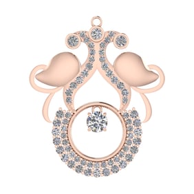 2.11 Ctw SI2/SI1 Diamond Prong Set 14k Rose Gold Pandant