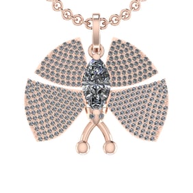 2.98 Ctw VS.SI1 (ALL DIAMOND ARE LAB GROWN ) Diamond 14k Rose Gold Necklace