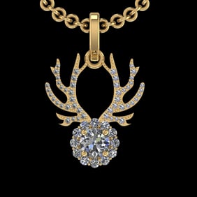 2.62 Ctw VS/SI1 Diamond 10k Yellow Gold Christmas Theme Pandant (ALL DIAMON