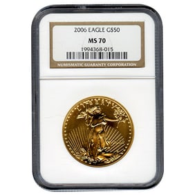 Certified American $50 Gold Eagle 2006 MS70 NGC