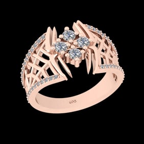 0.64 Ctw VS/SI1 Diamond Prong Set 18K Rose Gold Engagement Ring