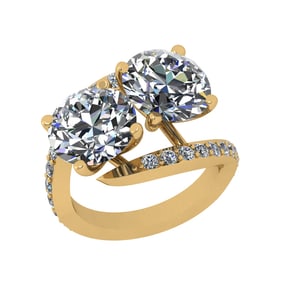 8.58 Ctw SI2/SI1 Diamond Prong Set 14k Yellow Gold Engagement Ring