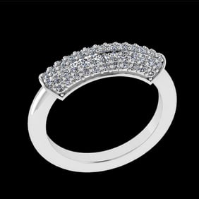 0.67 Ctw VS/SI1 Diamond Prong Set 18k white Gold Engagement Ring (ALL DIAMO