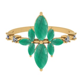 1.75 Ctw VS/SI1 Emerald And Diamond 14K Rose Gold Cocktail Ring