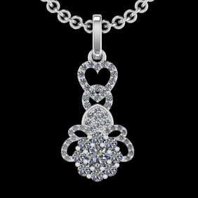 0.51 Ctw VS/SI1 Diamond 10k white Gold Christmas Theme Pandant (ALL DIAMOND