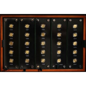 China 25th Anniversary Gold Set--25 1/25 oz. Gold Pandas 1982-2007 (no oute
