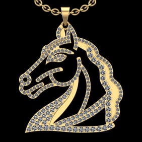 5.86 Ctw VS/SI1 Diamond 10k Yellow Gold Pandant (ALL DIAMOND ARE LAB GROWN)