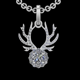 2.62 Ctw VS/SI1 Diamond 10k white Gold Christmas Theme Pandant (ALL DIAMOND