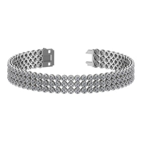 5.13 Ctw VS/SI1 Diamond Prong Set 14k white Gold Bracelet