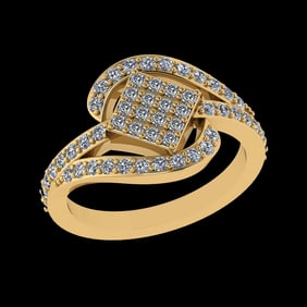 0.81 Ctw SI1/SI2Diamond Prong Set 10k Yellow Gold Engagement Ring