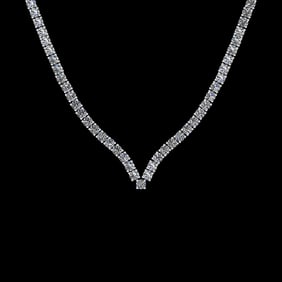 4.66 Ctw VS/SI1 Diamond 3 14K White Gold Necklace (ALL DIAMOND ARE LAB GROW