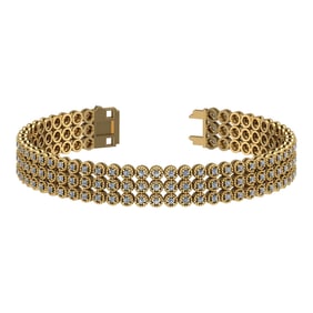 5.13 Ctw VS/SI1 Diamond Prong Set 14k Yellow Gold Bracelet
