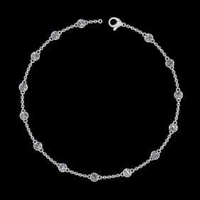 1.20 Ctw VS/SI1 Diamond 14K White Gold Yard Necklace (ALL DIAMOND ARE LAB G