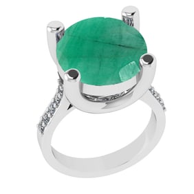 3.25 Ctw VS/SI1 Emerald And Diamond 14k White Gold Engagement Ring (ALL DIA