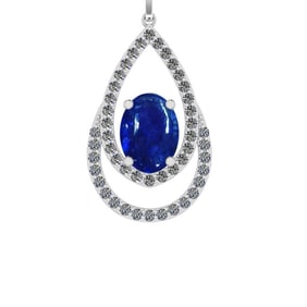 15.76 Ctw SI1/SI2 Tanzanite and Diamond 14k white Gold Pandant (ALL DIAMOND