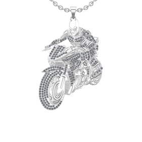 2.87 Ctw VS/SI1 Diamond 14K White Gold Hip Hop Style Necklace (ALL DIAMOND