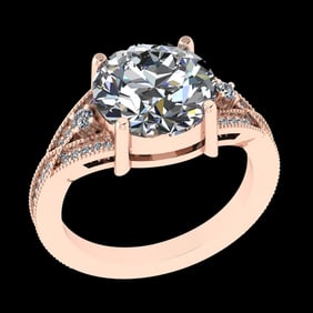 4.26 Ctw VS/SI1 Diamond 10k Rose Gold Engagement Ring (ALL DIAMOND ARE LAB